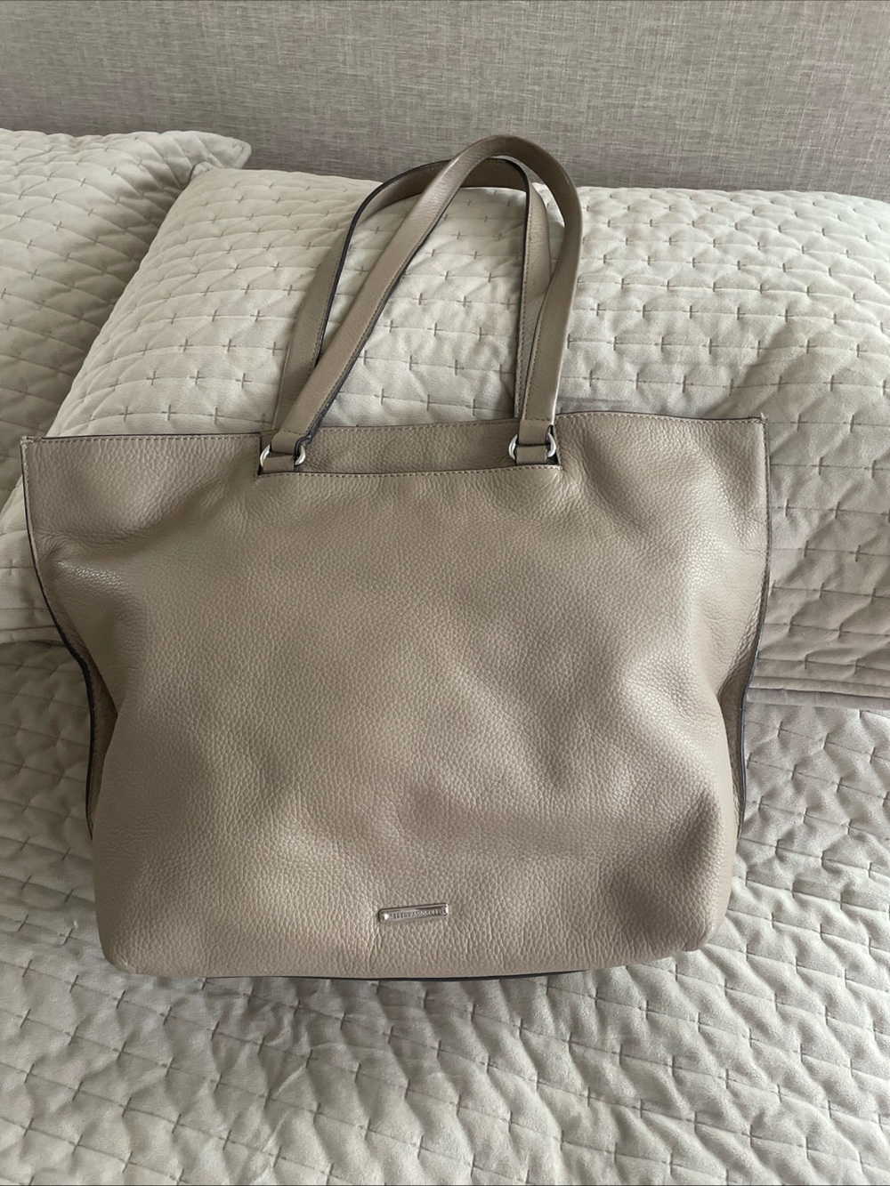 Rebecca Minkoff Taupe Pebbled Leather Tote
